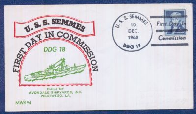 Commissioning Day cover/ Semmes from Bob Mitchell

