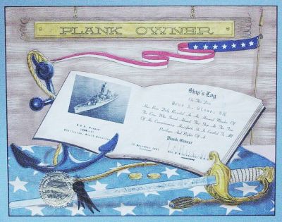Plank Owner certificate signed by Captain Alexander

