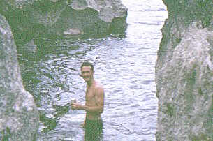 While all the baffoonery was going on with the rest of the crew, 
Mike Dunn and I took off to the beach with our snorkling gear and checked 
out the coral reefs.   
The water was cristal clear and great to swim in.  

 Alex
