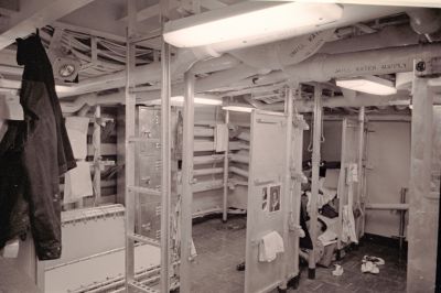 Someone tore apart the compartment.  Notice all the racks in the lower left.

