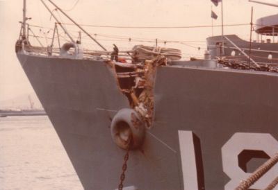 10 February 1970 at Naples, the Greek registry freighter Mautric collided 
with Semmes.
Jim Saccento, QM
