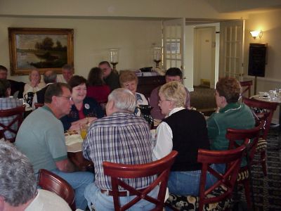 Charlie and Karen Layus, Pat and Jerry Davis, 
Back to camera: Ron and Bonnie Beinhaur, Jean Gullett.
