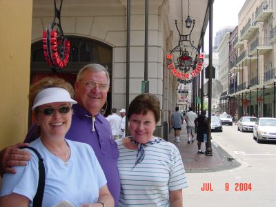 Nancy Bishop, Clint and Pat Allen in the French Quarter.
