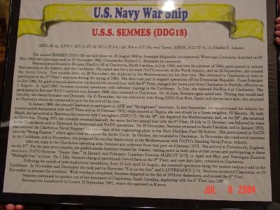The USS Semmes DDG 18 History made by Byron Personett for future reunions.
