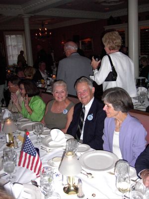 Judy Cistriano, Barbara Boyce, Tom Boyce, Sheila Rustad at the Farewell 
Banquet, Officer's Table.
