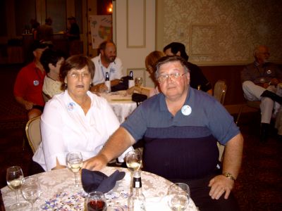 Toni & Charles Stephens enjoying adult beverages at the reception.
