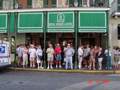 Waiting for the City Tour in front of the Royal Sonesta Hotel.
