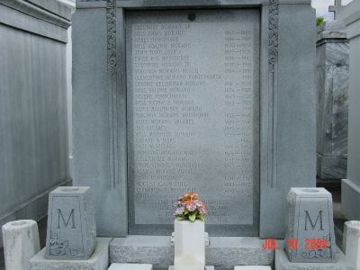 Inscriptions from the 1800's burials in a family tomb.
