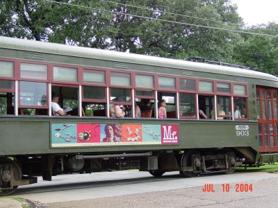 St. Charles streetcar, oldest continuing operating trolley in the USA.
