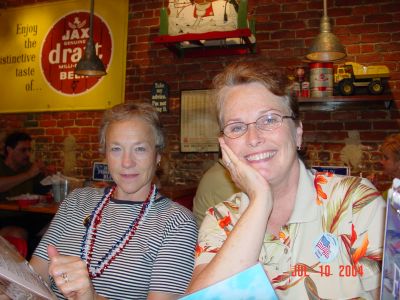 Betty Sazama and Nancy Bishop at Bubba Gumps.
