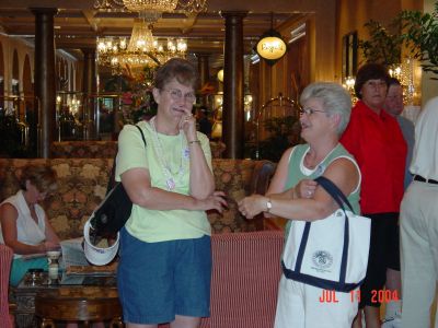 Jeanne Gullett, Pat Davis,Toni and Charles Stephens in the lobby of the 
Royal Sonesta.
