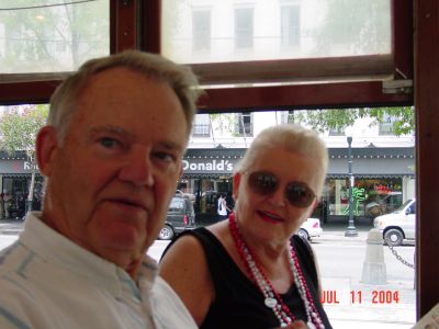 Tom and Barbara Boyce on the Streetcar enroute to the D-Day Museum.
