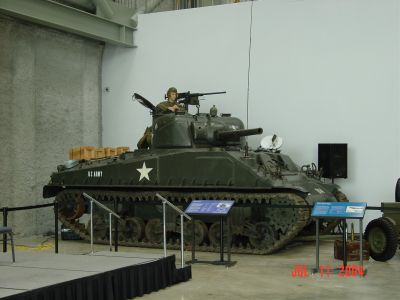 WWII Sherman Tank in D-Day Museum.
