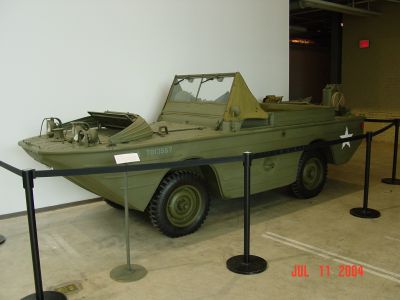 WWII amphibious vehicle in D-Day Museum.
