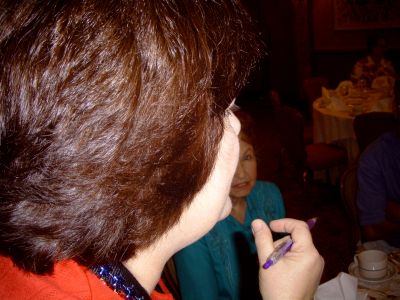 Real close up of Karen Layus.
