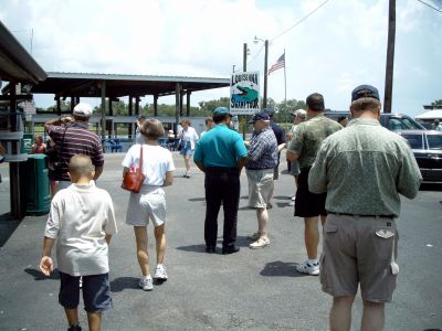 Shipmates getting ready to take the swamp tour.
