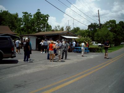 Crew members checking in at the swamp tour office.

