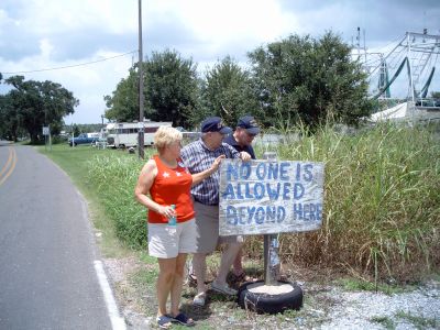 Bonnie and Ron Beinhaur checking out the Lafitte Waterway.
