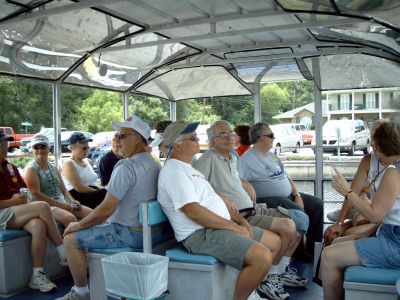 Yes we are underway...shade,cool drinks,and a happy crew.

