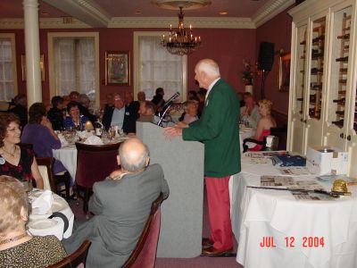 Captain Alexander addressing the crew........explaining how to play the game 
to win the Prized.....WINE.
