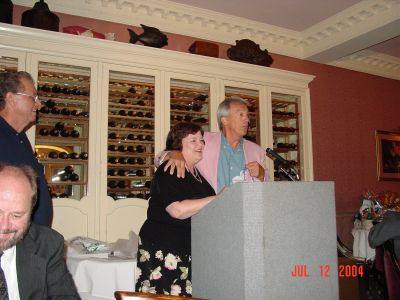 Tom Camann presenting Karen Layus with a beautiful Waterford Heart Keepsake
from the USS Semmes crew in appreciation for all of her hard work.
