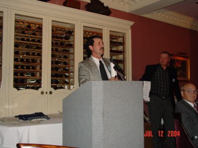 Byron Personett presenting his gifts and telling of his memorable time at 
the Reunion and on board the Semmes.
