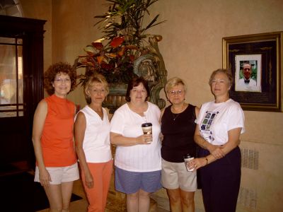 Joeline Geick,Valerie Ringate,Karen Layus,Bonnie Beinhaur,& Betty Sazama. 
Time to say goodbye and head for home.

