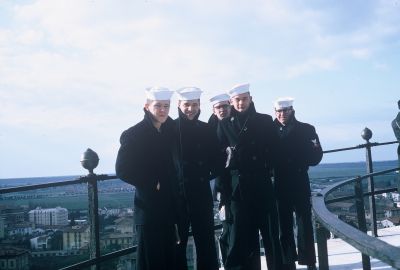 Top of leaning tower pizza
