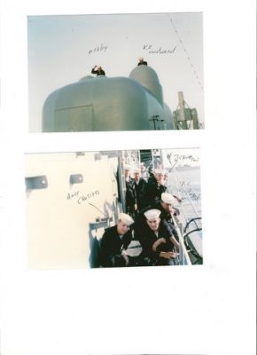 These  pics where taken 1963, the Aircraf Carrier I believe was the
Saratoga, that's Clint, hanging on a limb, the others with al the Fts
was taken at sea, so is the one with the gun mount. Semmess Brigade
was taken  later on in Gettisburg National Park.

