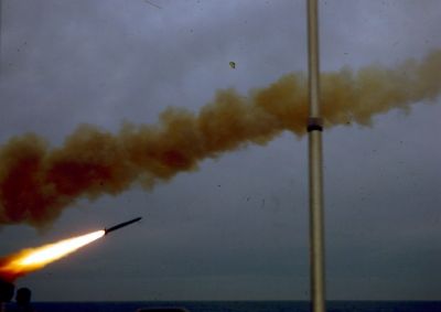 Rocket away
I believe this is ASROC in 1963, but could be TARTAR
Keywords: Tarrance